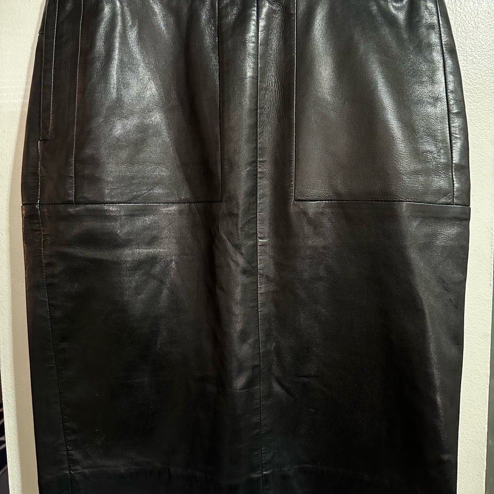 Tom Ford Black Leather Pencil Skirt